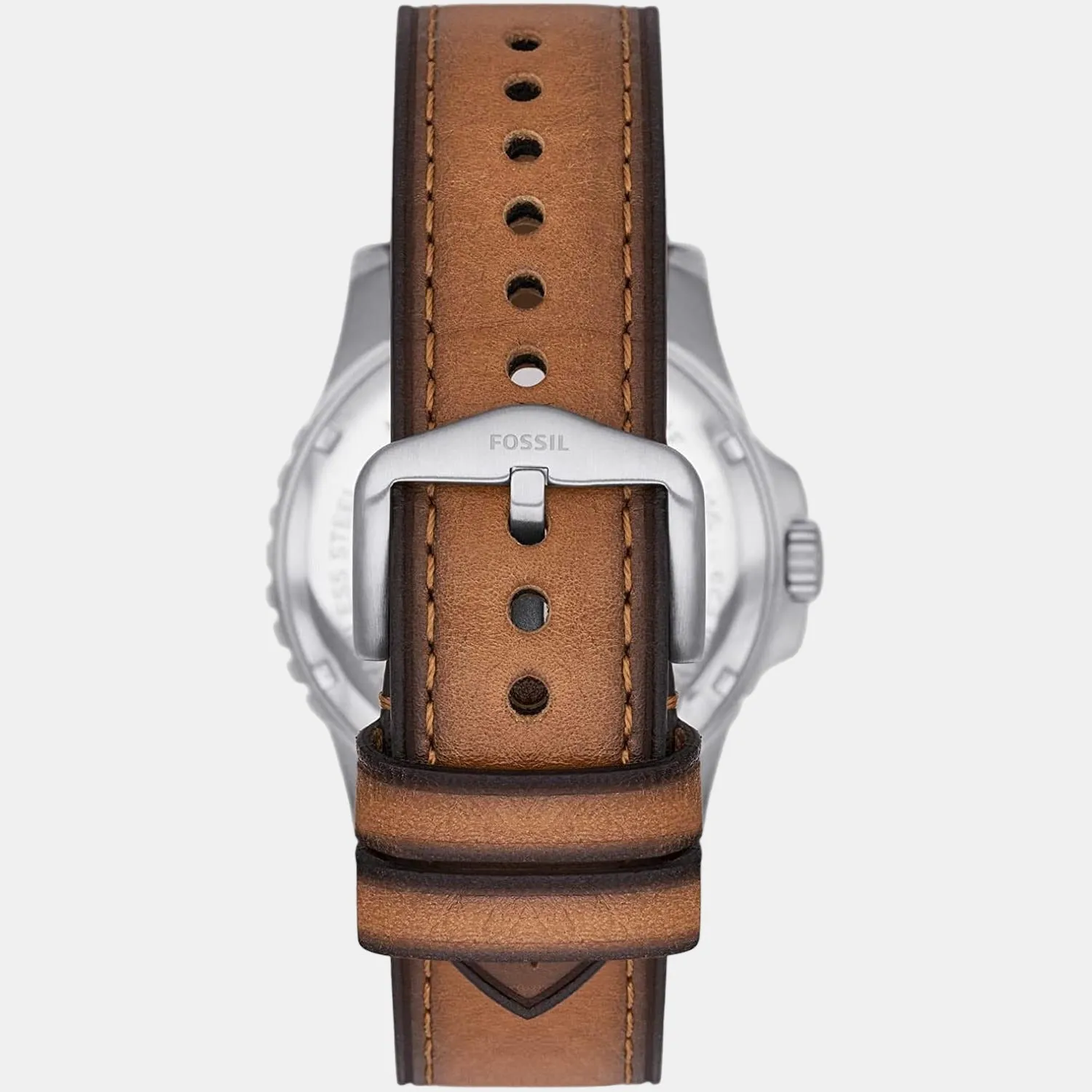Blue Dive Men Quartz Silver Dial Analog Leather Watch FS5946