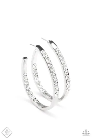 Borderline Brilliance White Paparazzi Earrings