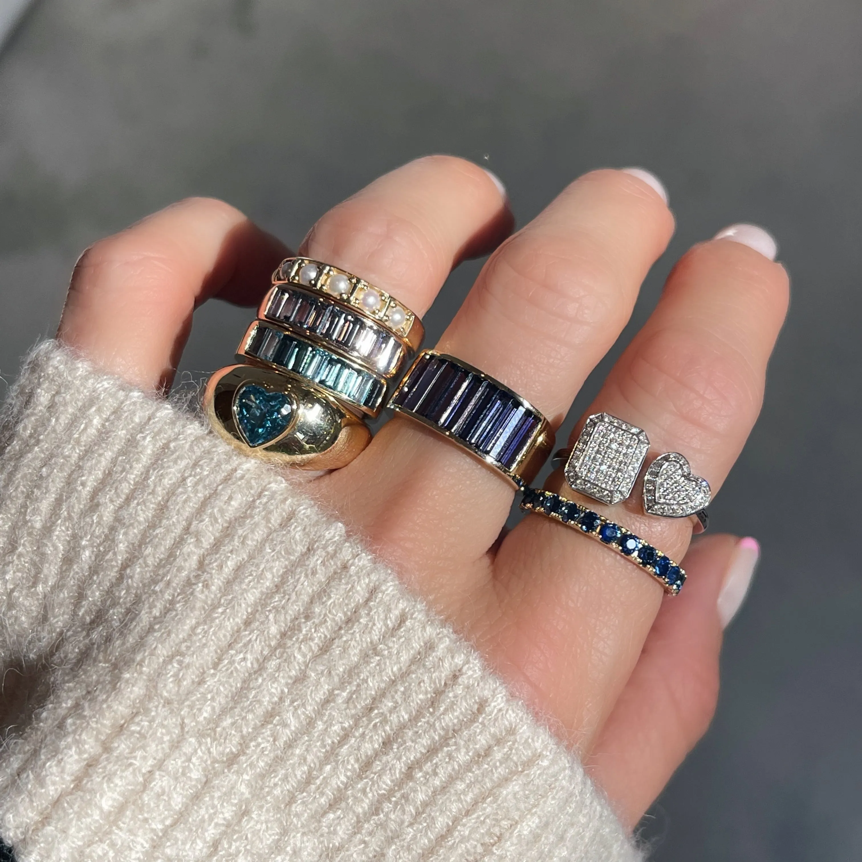 Box Set Pearl Stacking Ring