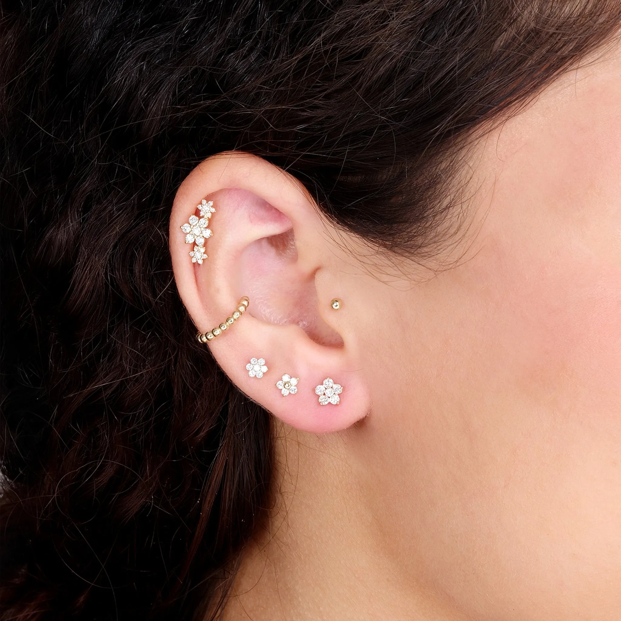 Bubble Beaded Hoop Earring