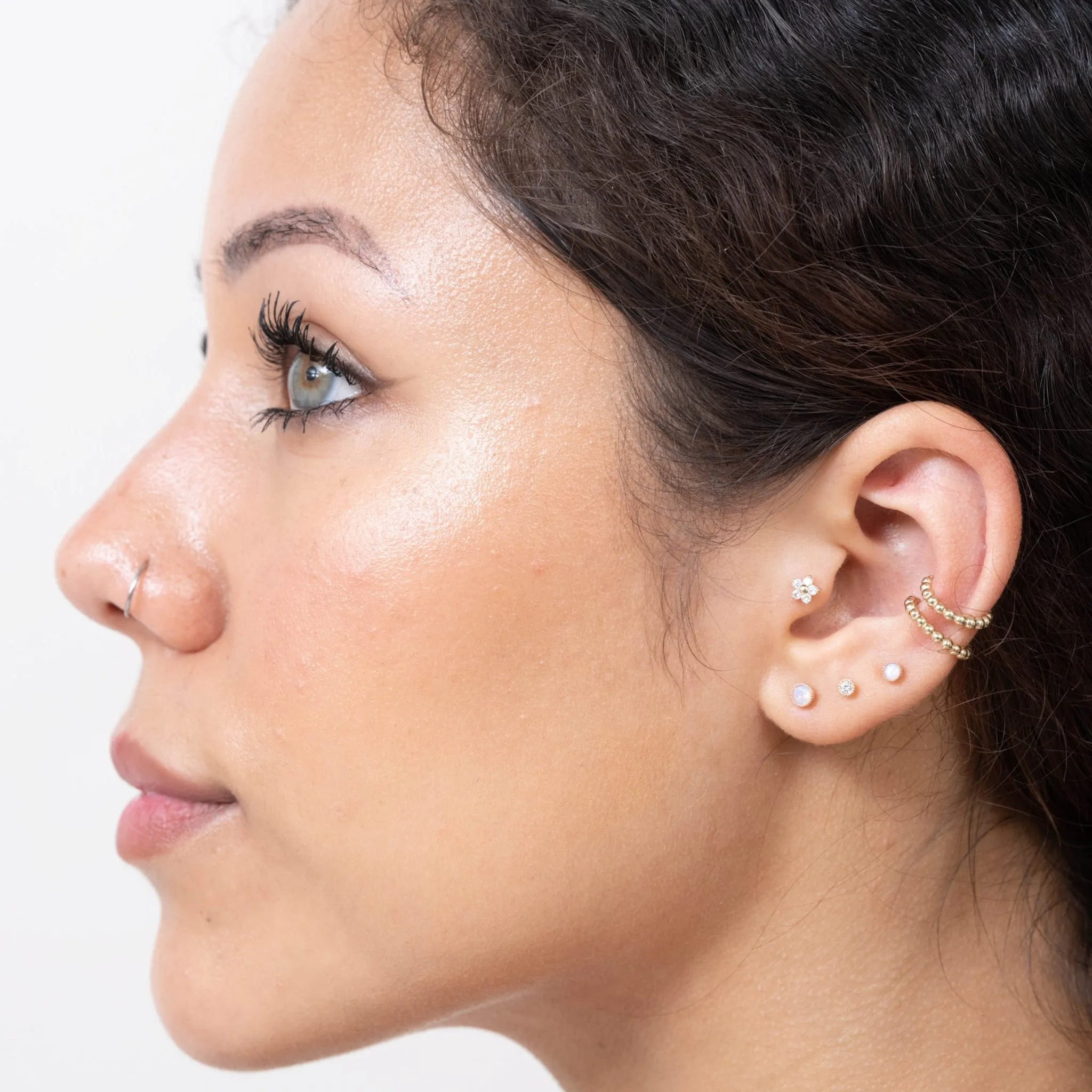 Bubble Beaded Hoop Earring