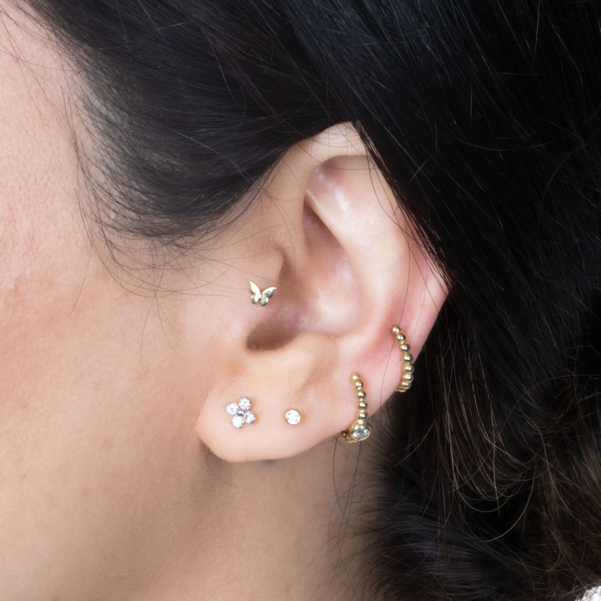 Bubble Beaded Hoop Earring