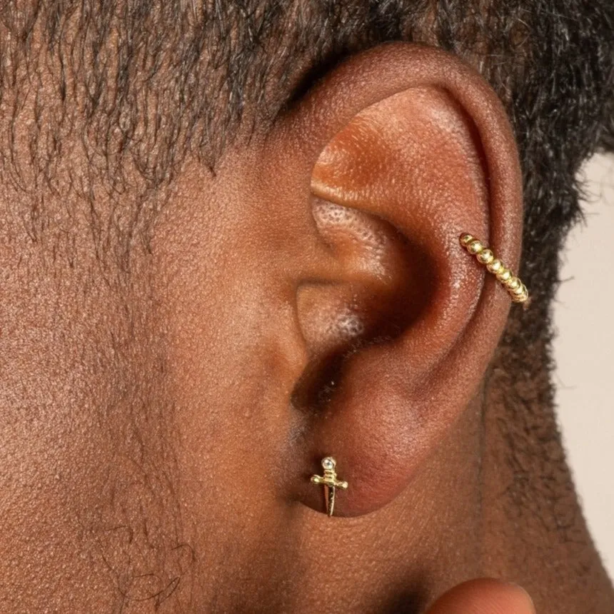 Bubble Beaded Hoop Earring