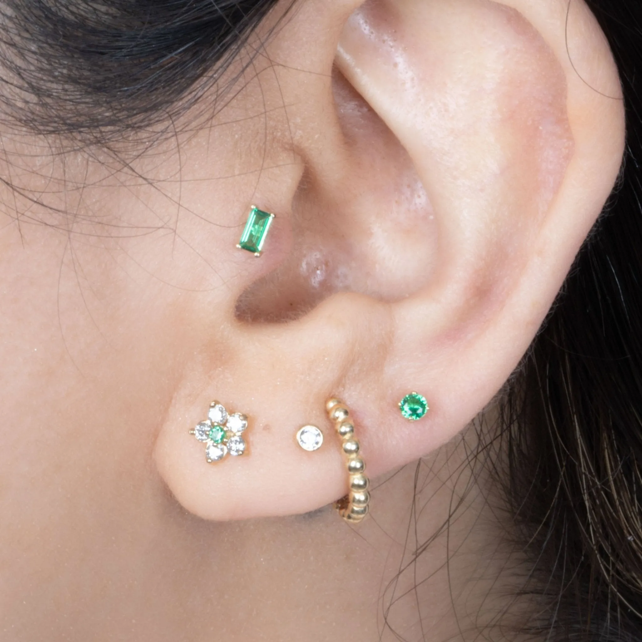 Bubble Beaded Hoop Earring