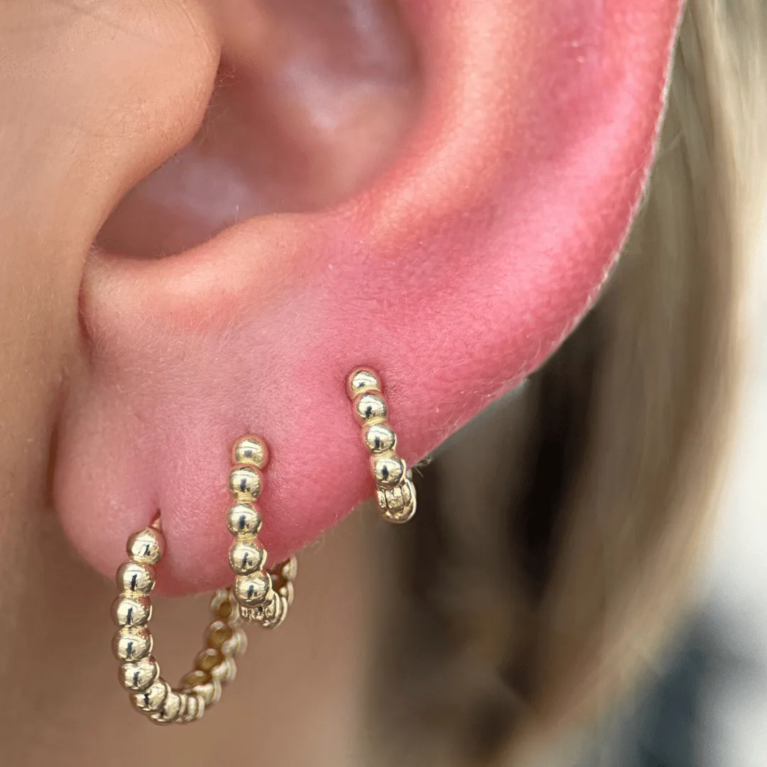 Bubble Beaded Hoop Earring