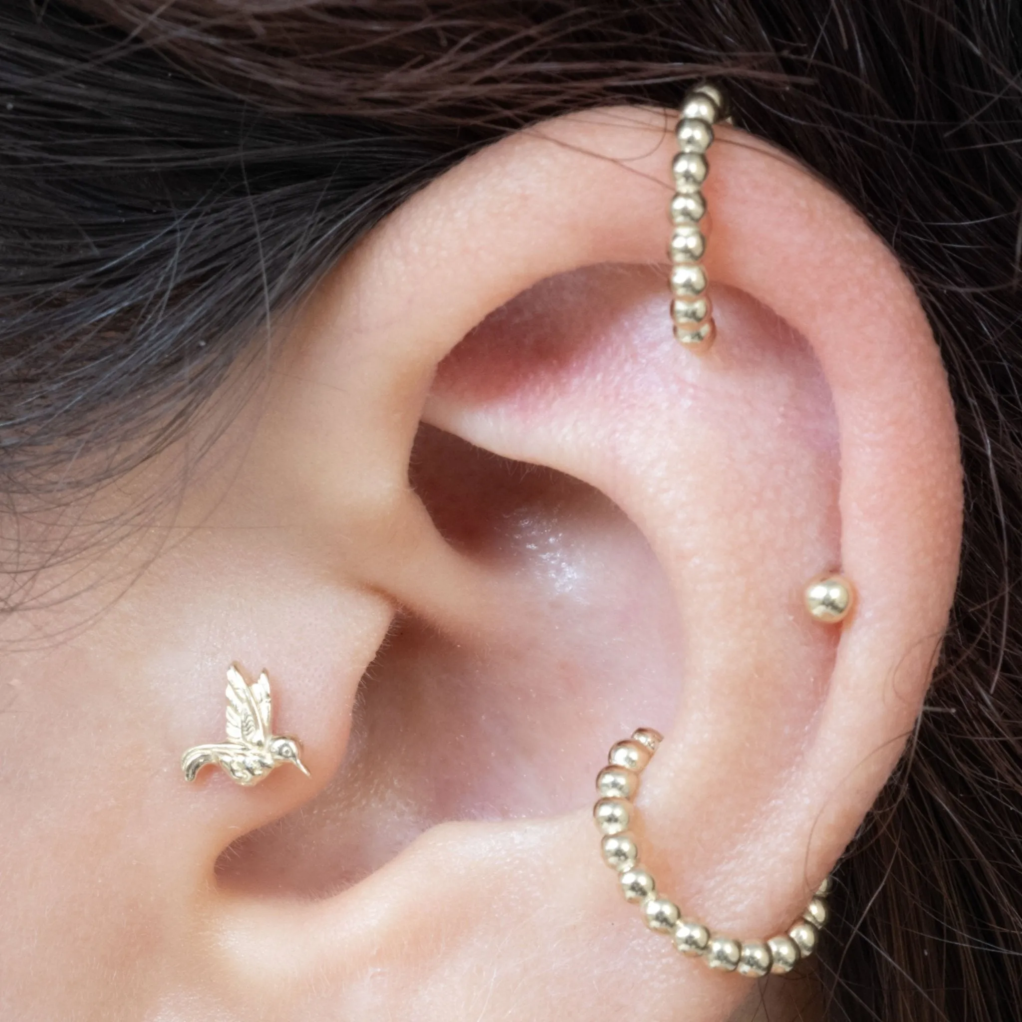 Bubble Beaded Hoop Earring