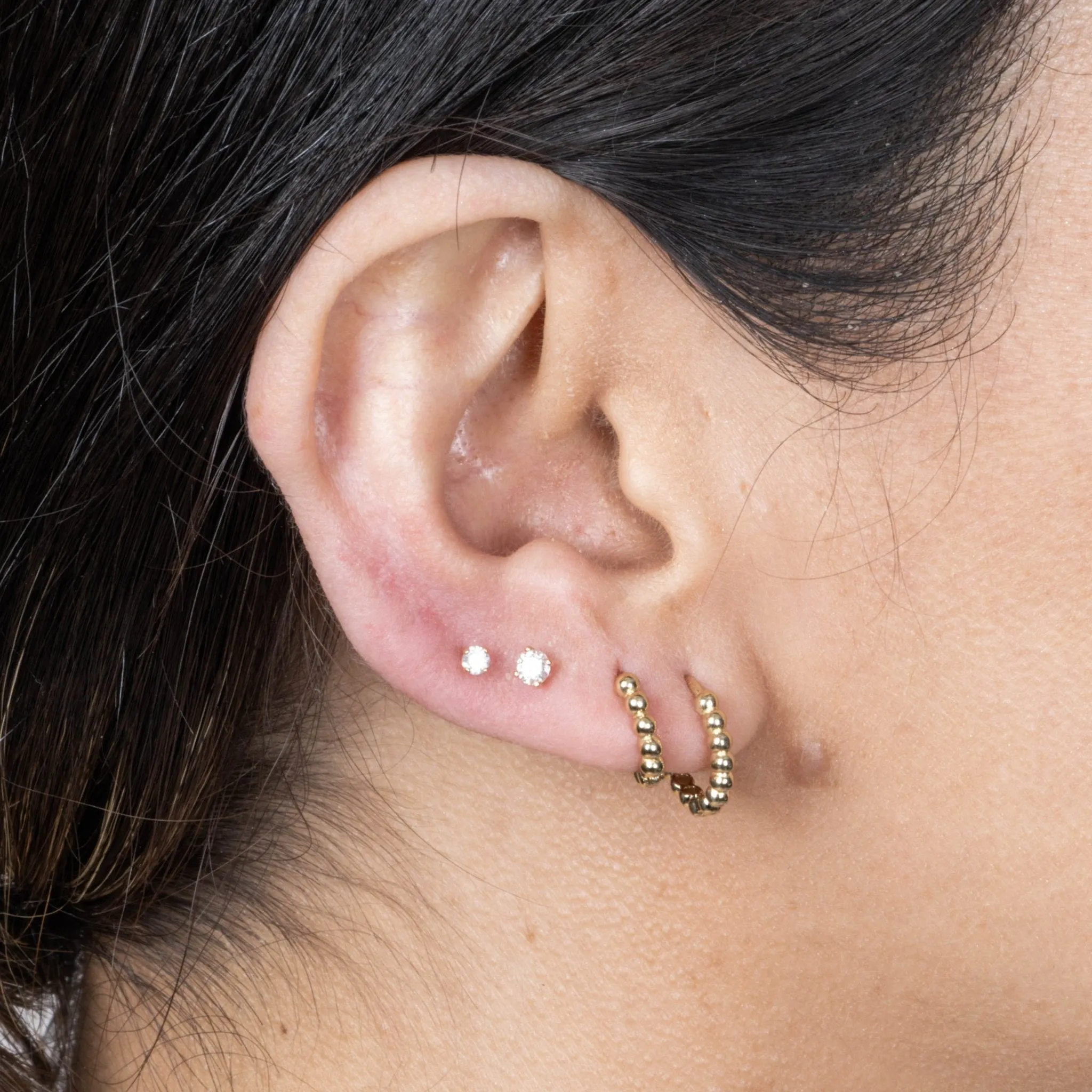 Bubble Beaded Hoop Earring