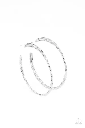 Candescent Curves - Silver - Twisted Paparazzi Hoop Earrings