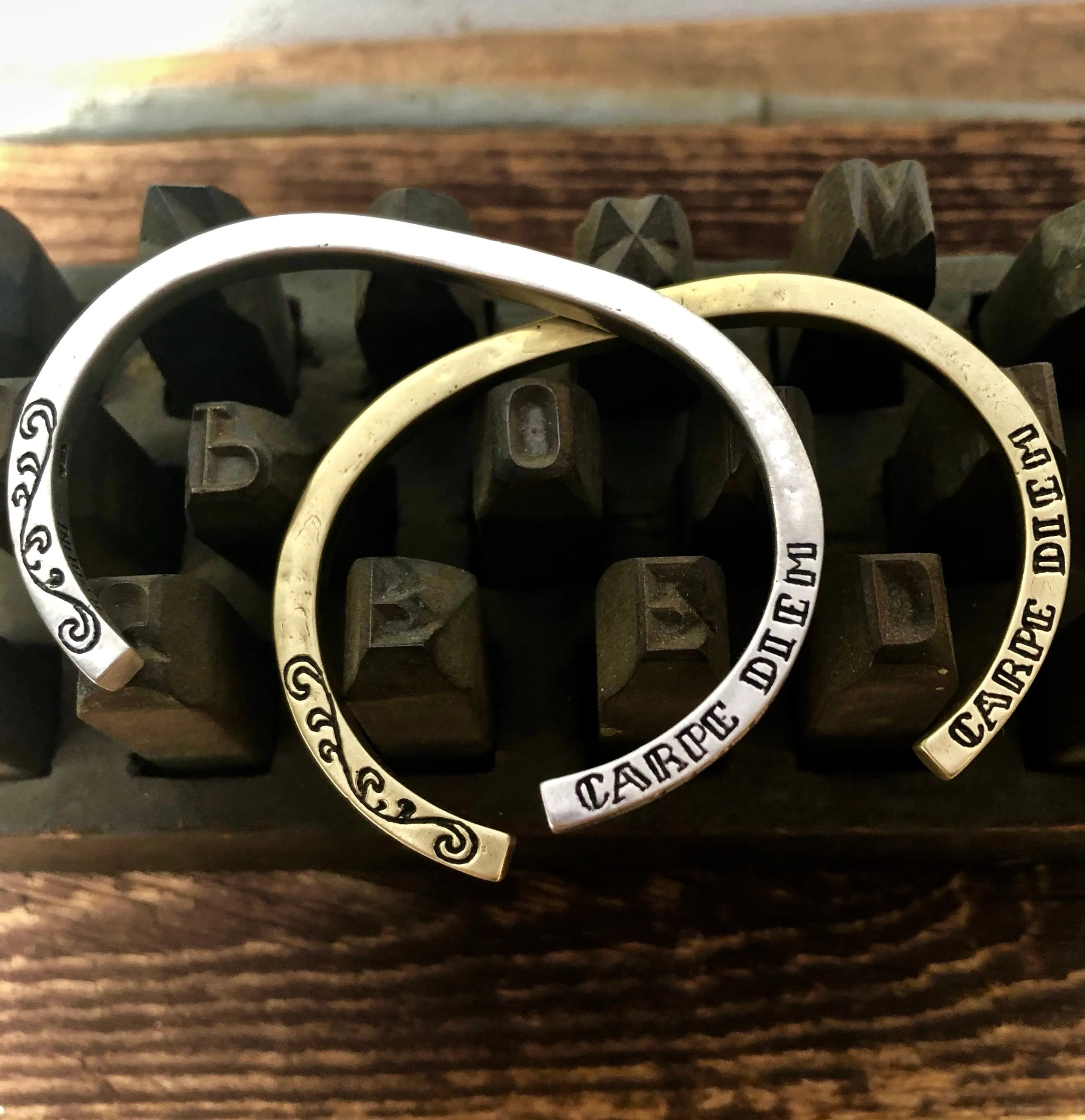 Carpe Diem Cuff - Custom Stamped