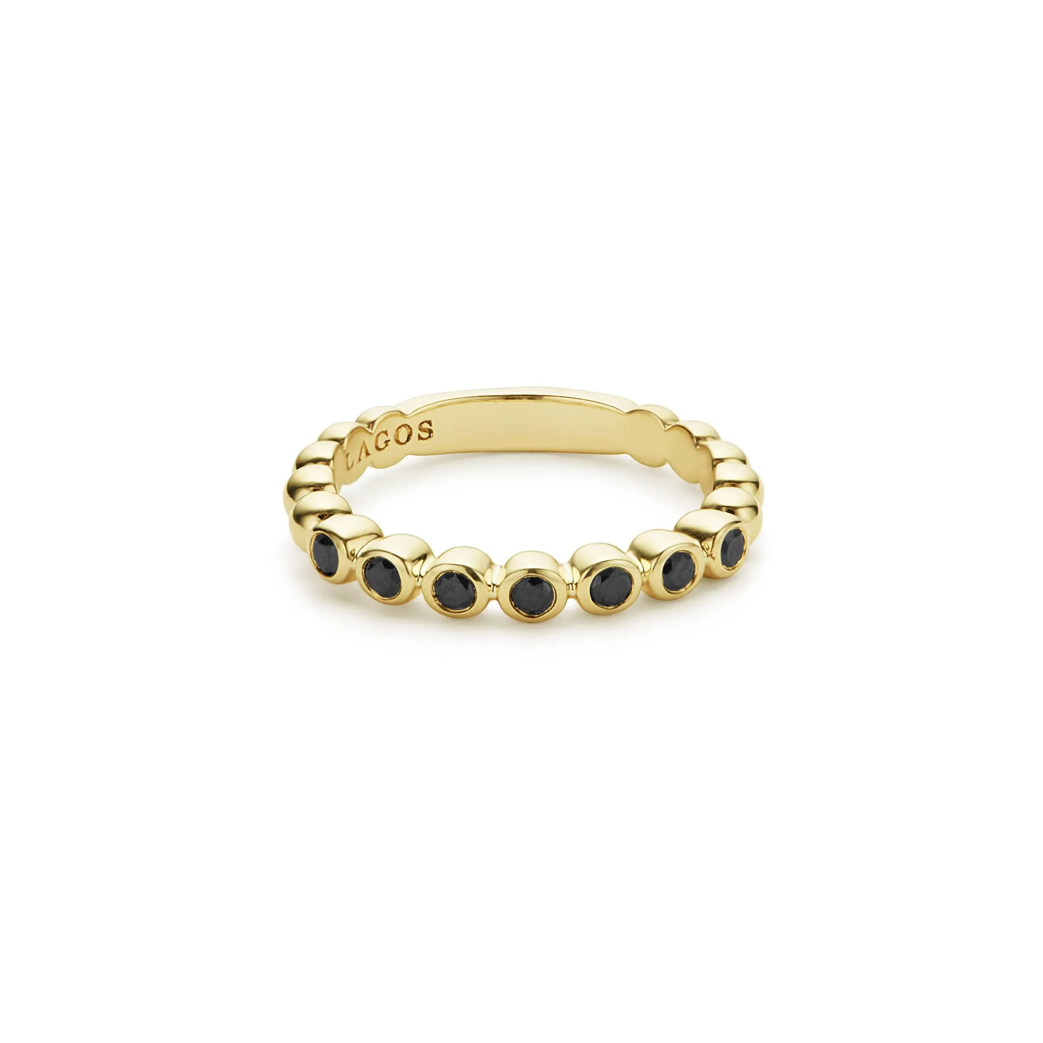 Caviar Gold 18K Gold and Black Diamond Stacking Ring