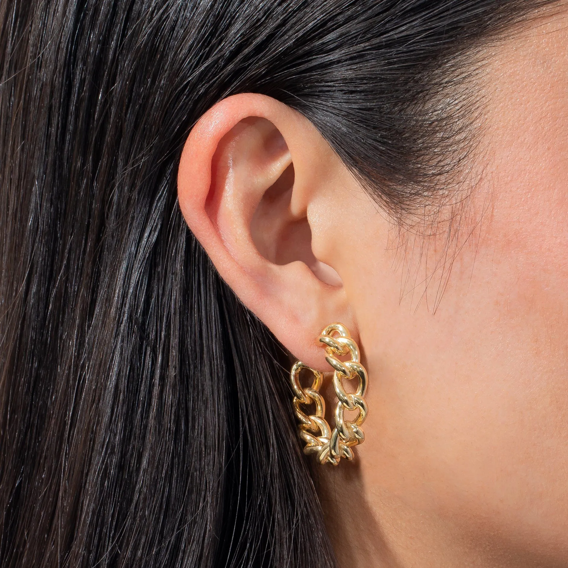 Chunky Cuban Link Hoop Earring