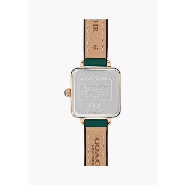 Coach Cass Green Leather Strap Green Dial Quartz Watch for Ladies - 14504227