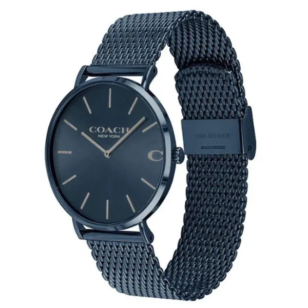 Coach Charles Blue Mesh Bracelet Blue Dial Quartz Watch for Gents - 14602146