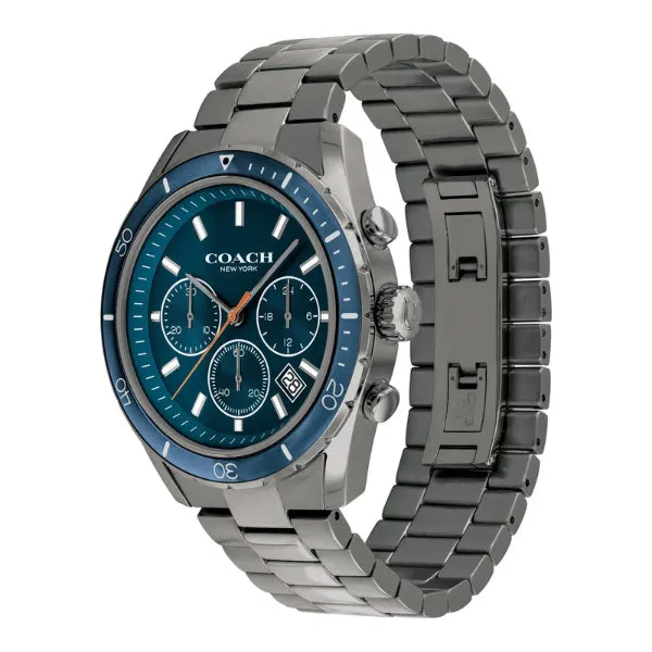 Coach Preston Grey Stainless Steel Blue Dial Chronograph Quartz Watch for Gents - 14602516
