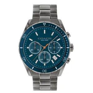 Coach Preston Grey Stainless Steel Blue Dial Chronograph Quartz Watch for Gents - 14602516