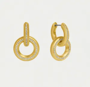 Colette Pave Drop Earrings in Gold