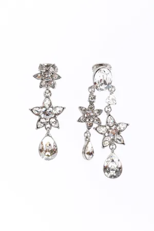 Crystal Star Flower Drop Earrings