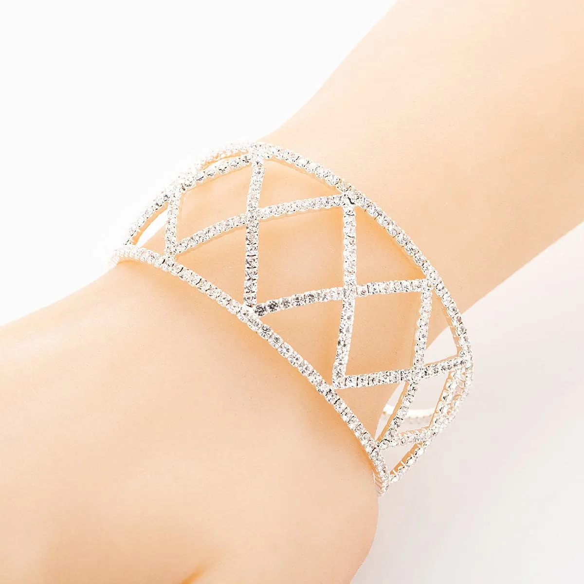 Cubic Zirconia & 18K Gold-Plated Crisscross Cuff