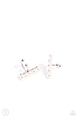 CUFF Love - White - Pearl Paparazzi Ear Cuff Earrings