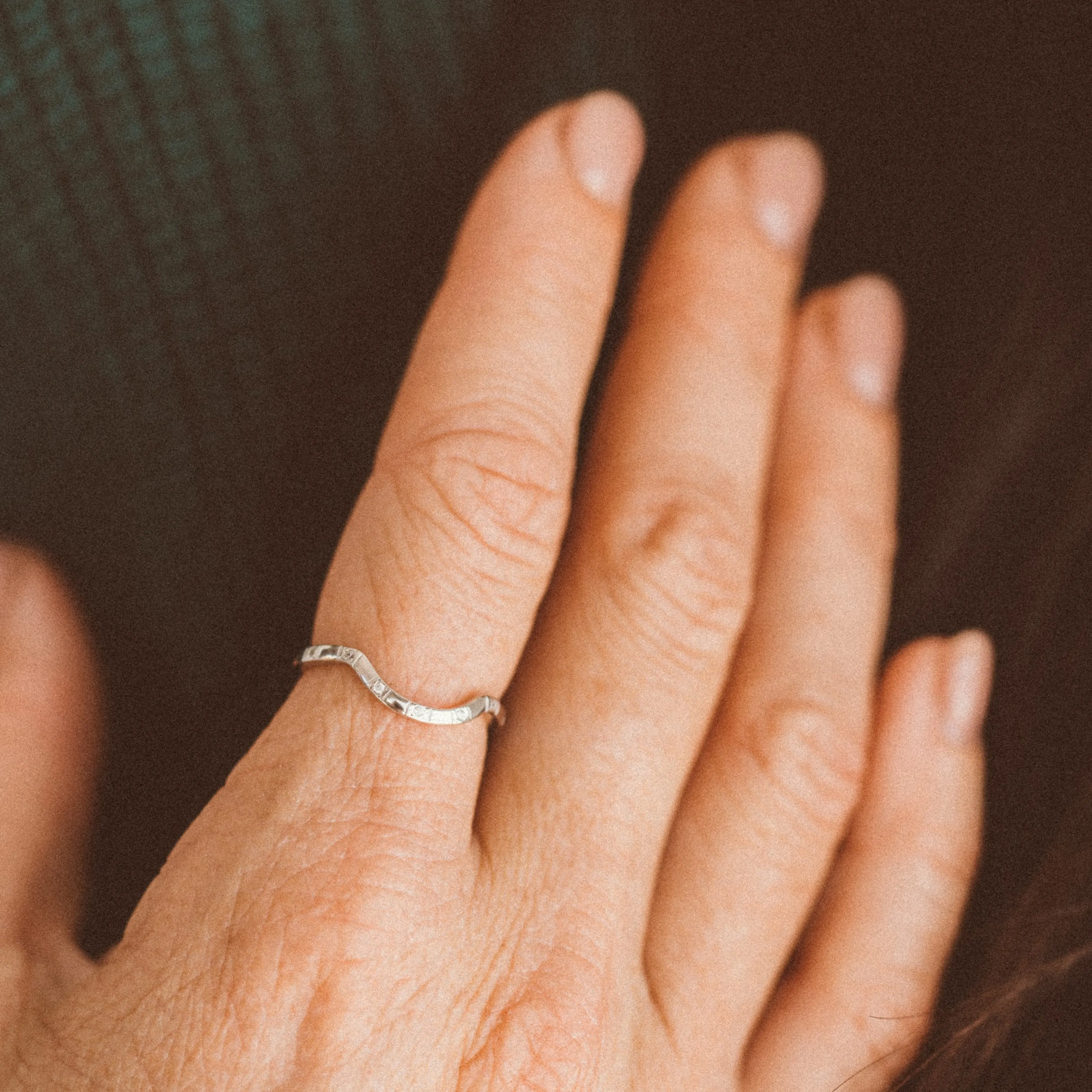 Curved Cz Stacking Ring