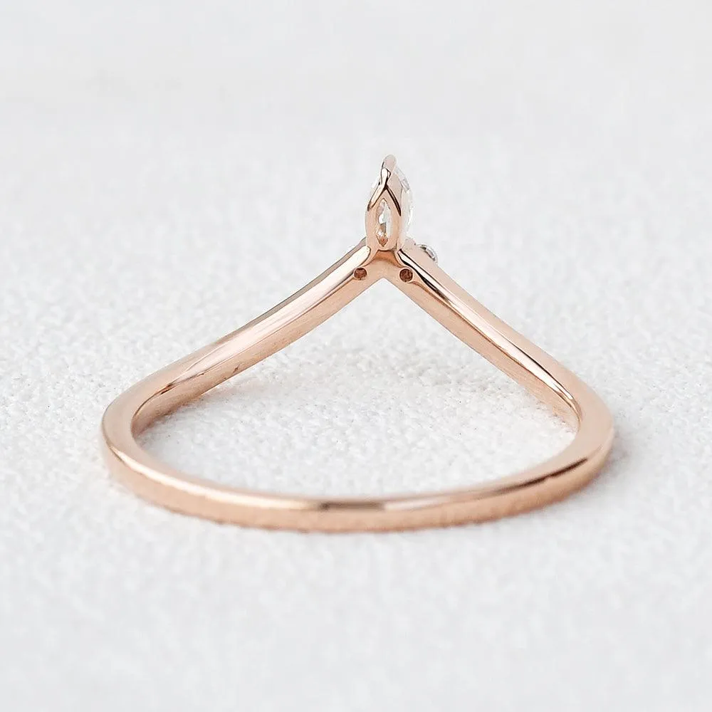 Curved Moissanite Stacking Wedding Band