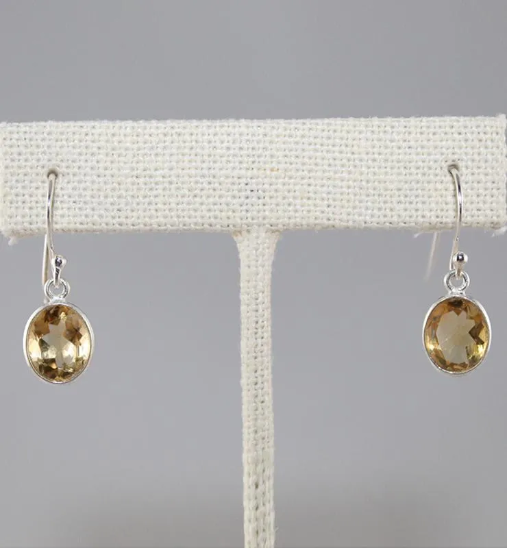 Dainty Citrine Drop Earrings