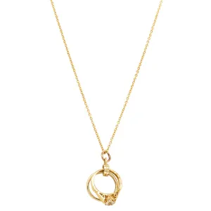 Deja Vu 9ct Yellow Gold Bridal Rings Necklace