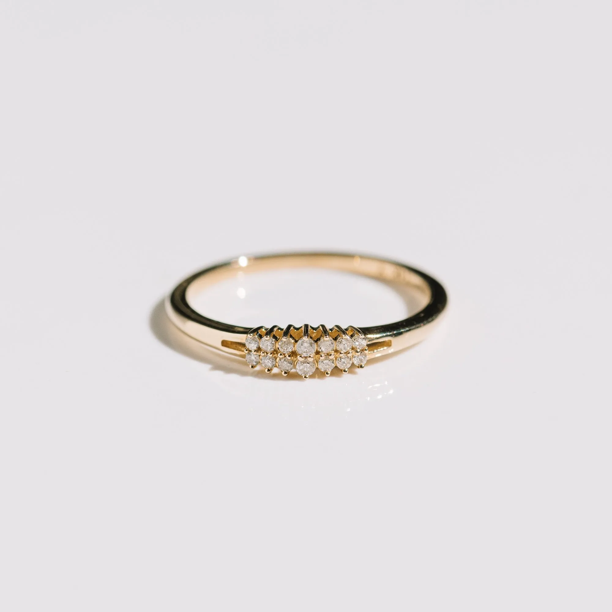Diamond Double Graduating Band in 14k Gold