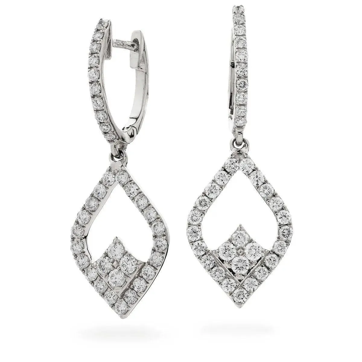DIAMOND FANCY DROP EARRINGS IN 18K WHITE GOLD