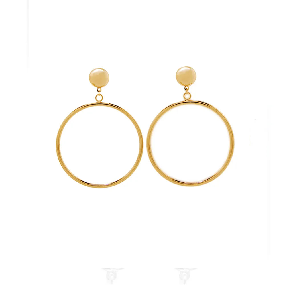 Door Knocker Hoop Earring Gold Tone