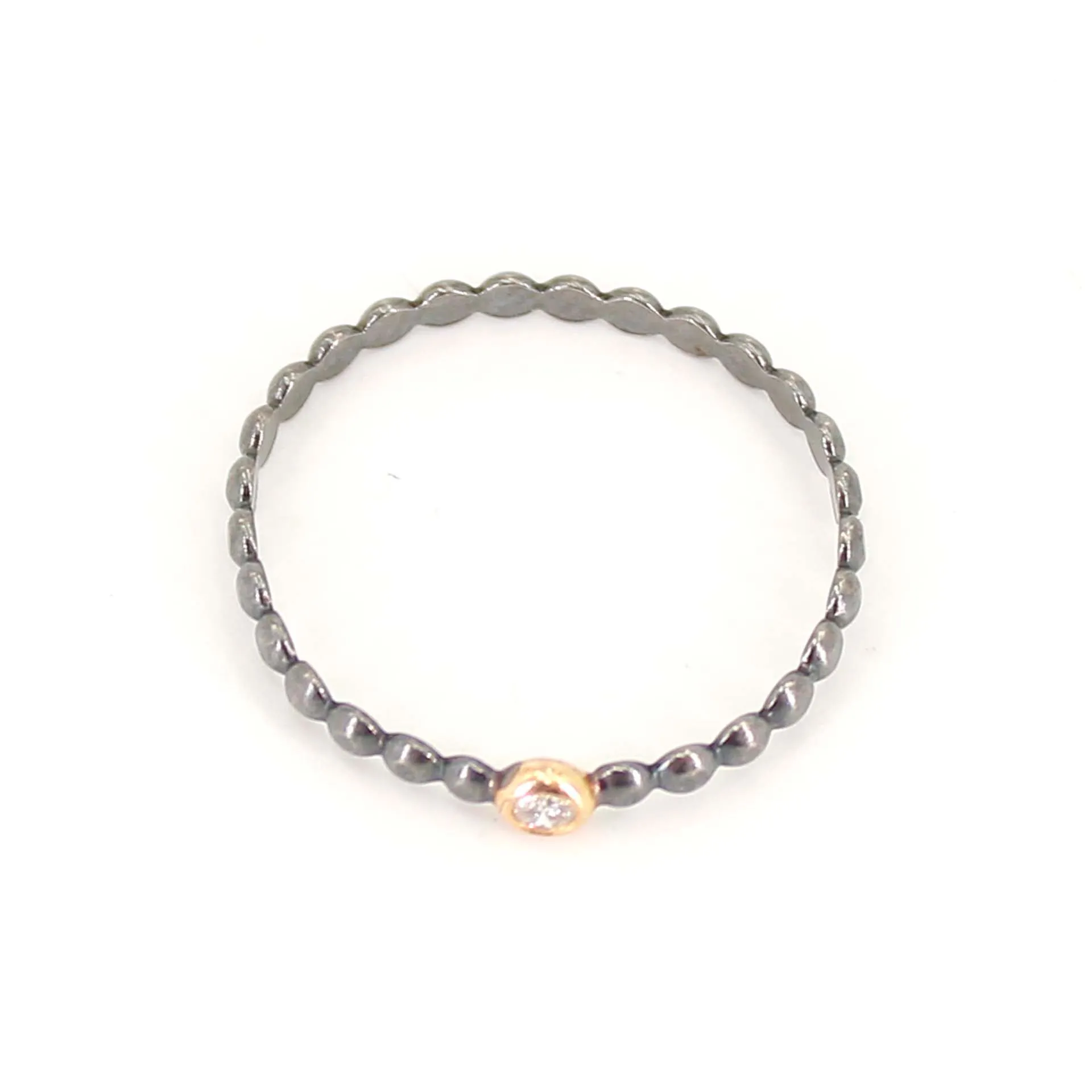 Dotted Wire Diamond Stacking Ring