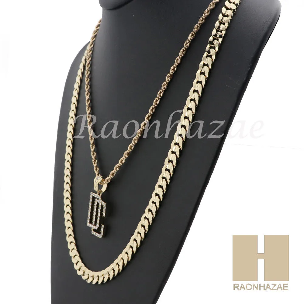 DREAM CHASERS ROPE CHAIN DIAMOND CUT 30" CUBAN LINK CHAIN NECKLACE S09G