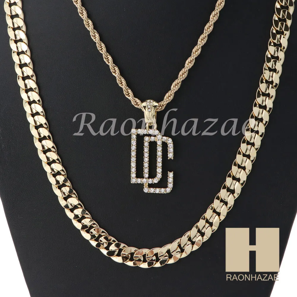DREAM CHASERS ROPE CHAIN DIAMOND CUT 30" CUBAN LINK CHAIN NECKLACE S09G