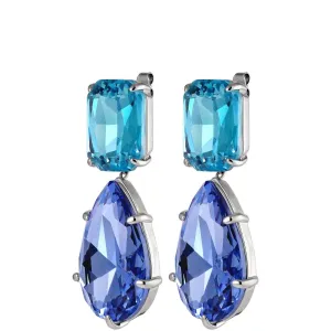Dyrberg Kern Golari Silver Drop Earrings - Aqua