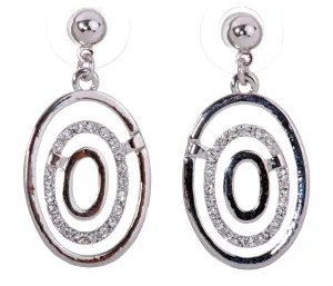 E7139 Rhodium Swarovski Elements Triple Loop Earring