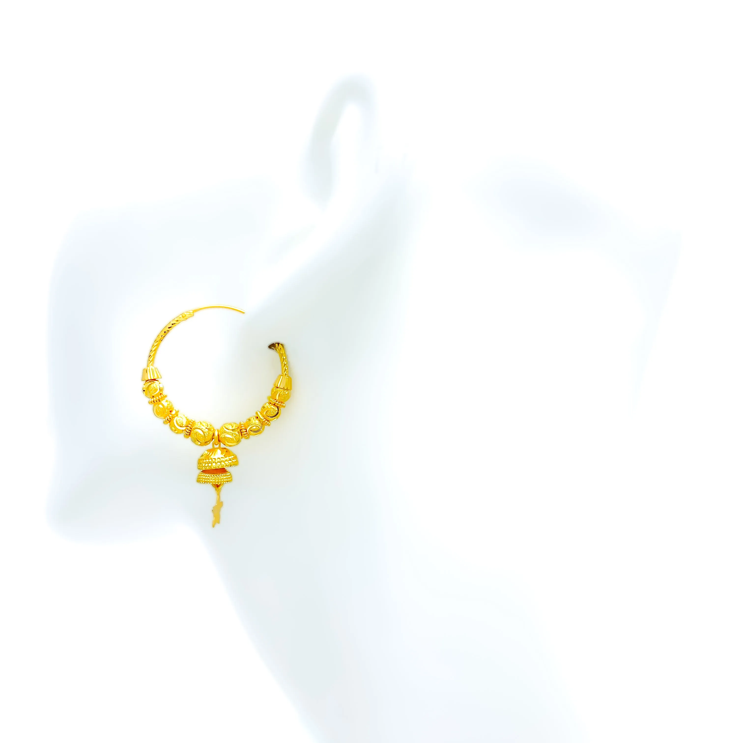 Elevated Sparkling 22k Gold Hoops
