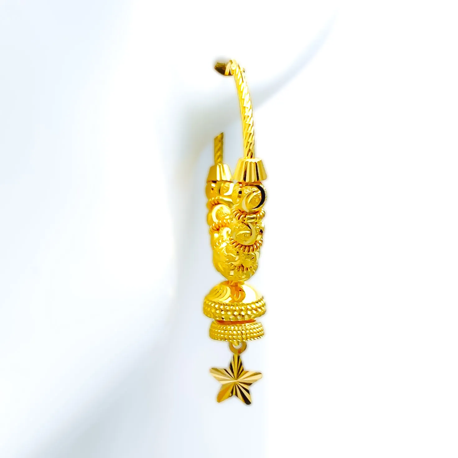 Elevated Sparkling 22k Gold Hoops