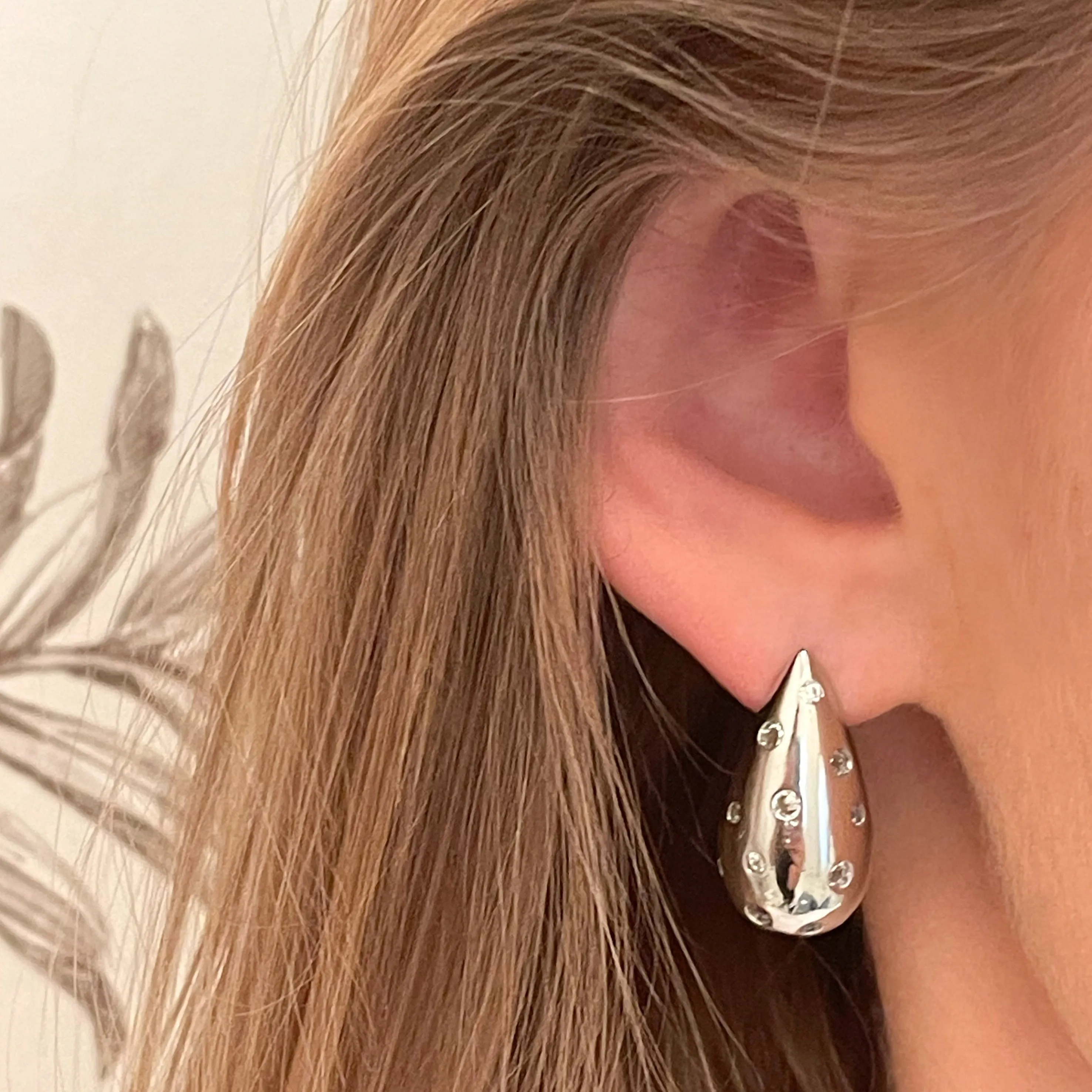 Elise Drops - Crystal Detail - Silver