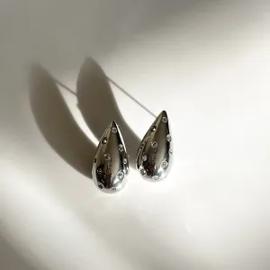 Elise Drops - Crystal Detail - Silver
