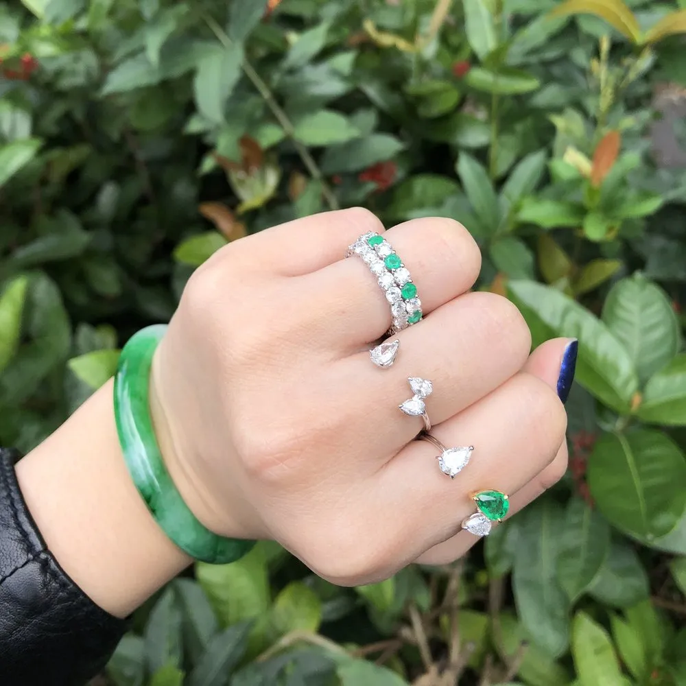 Emerald & Diamond Vine Ring