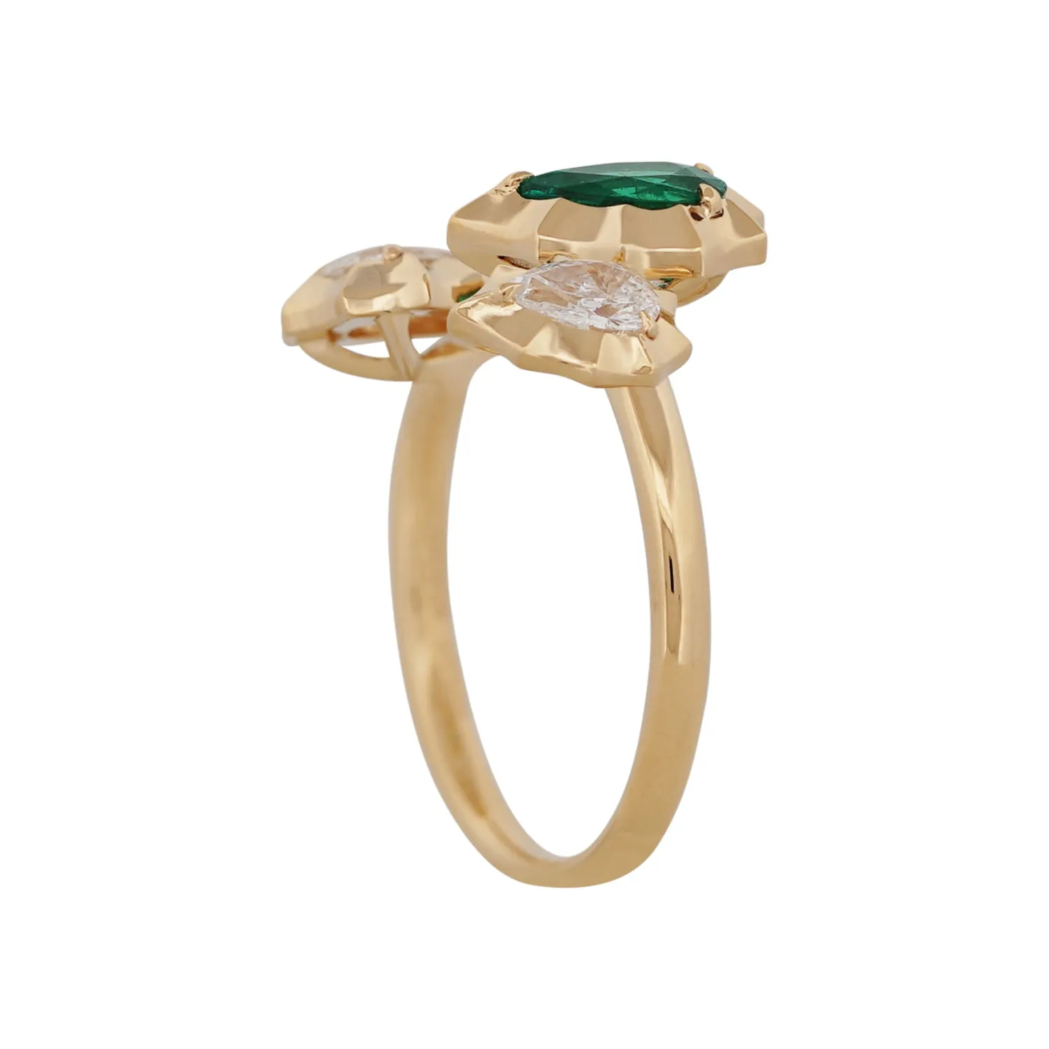 Emerald & Diamond Vine Ring