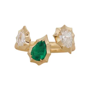 Emerald & Diamond Vine Ring