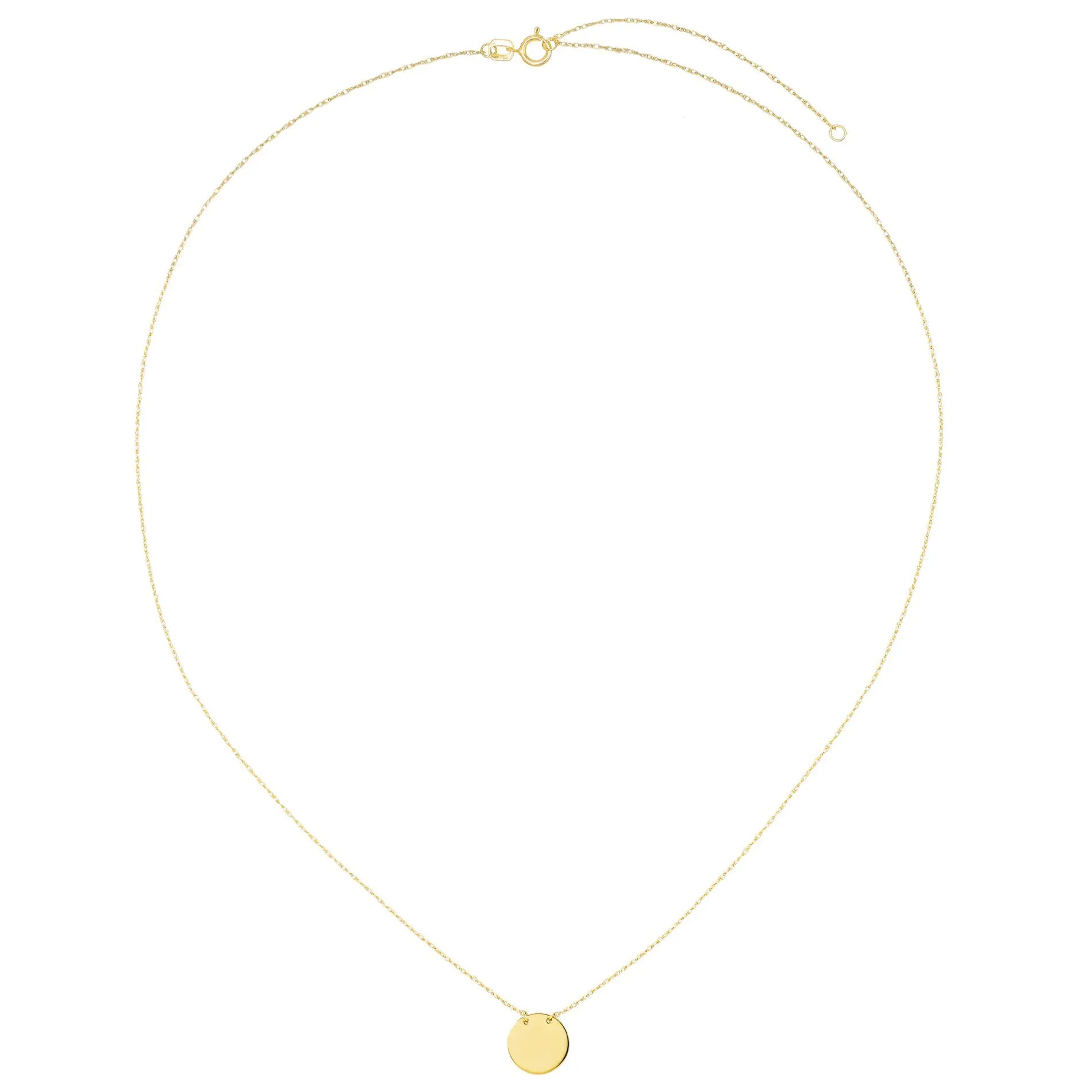 Engraved Mini Disc Necklace 14K