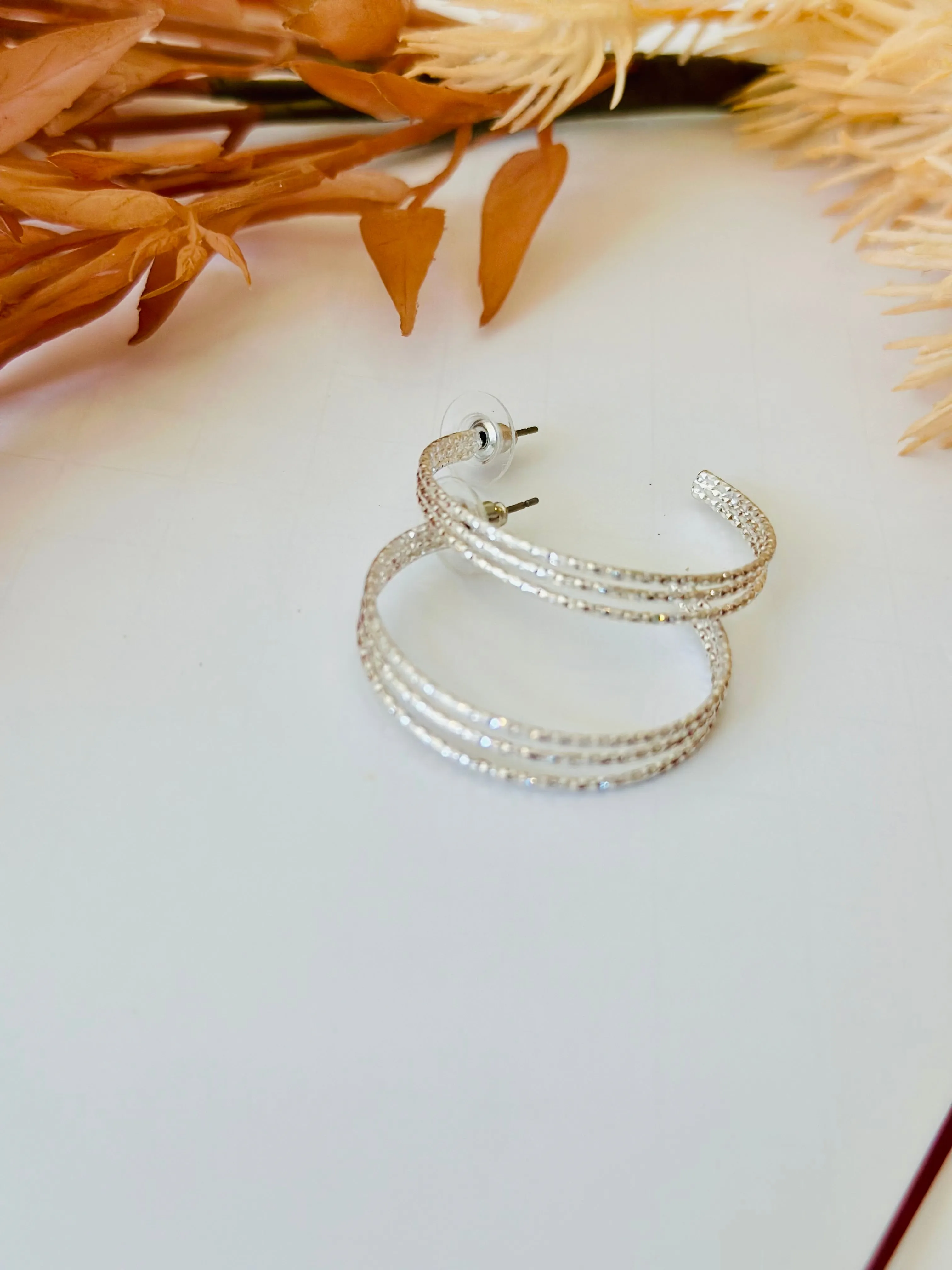 ER266 DIACUT HOOP EARRINGS