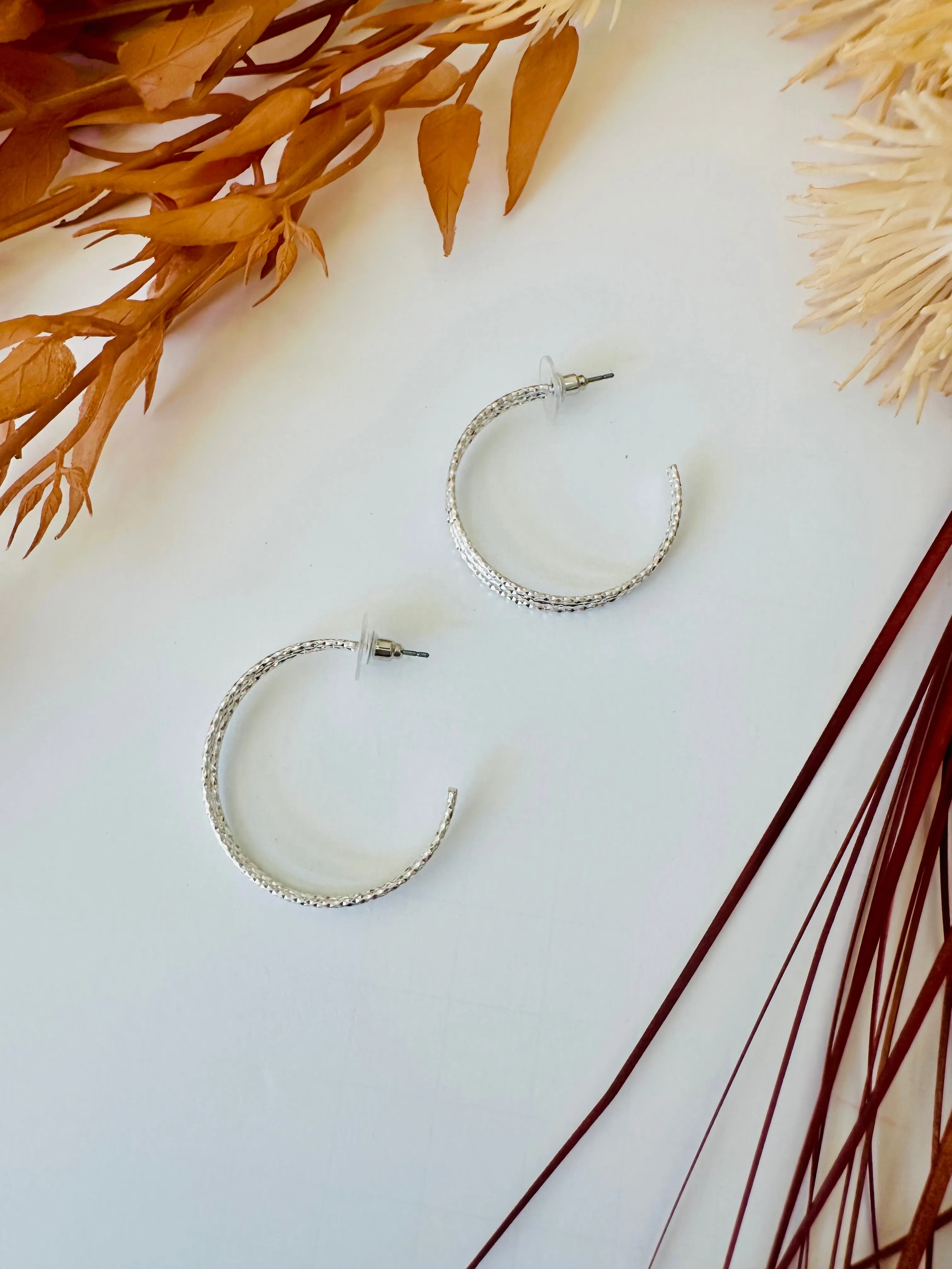 ER266 DIACUT HOOP EARRINGS