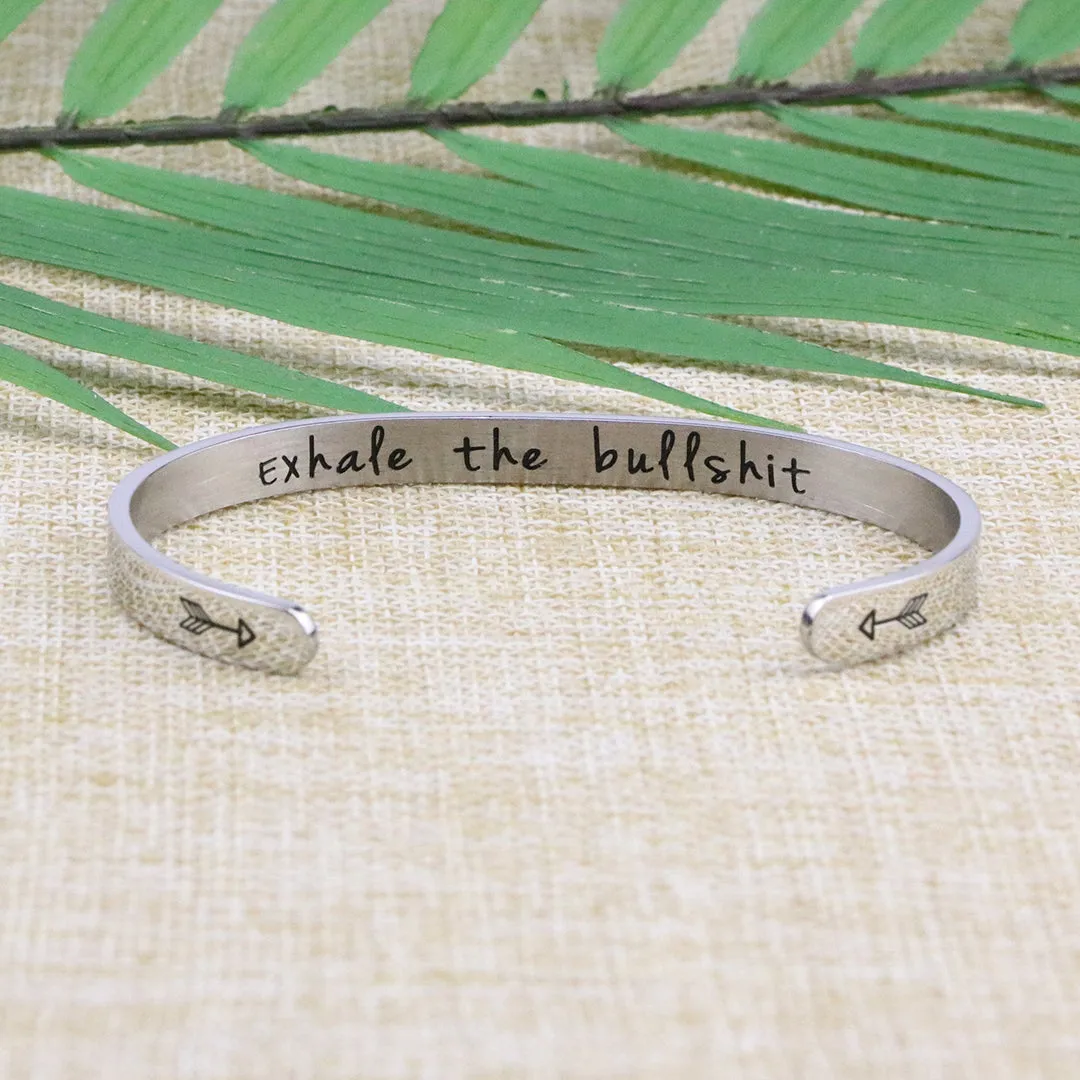 Exhale the Bullshit Yoga Practice Gift for Best Friend Bracelets