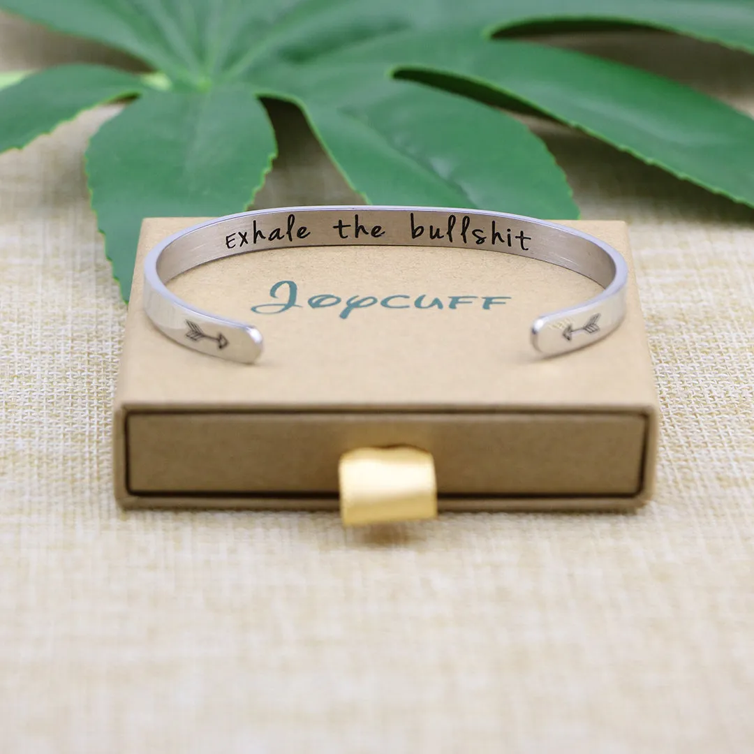 Exhale the Bullshit Yoga Practice Gift for Best Friend Bracelets