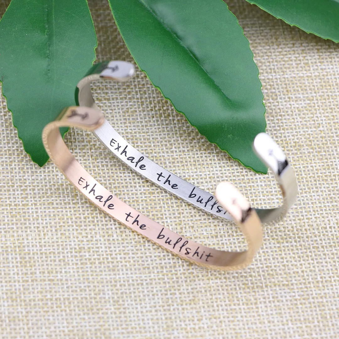 Exhale the Bullshit Yoga Practice Gift for Best Friend Bracelets