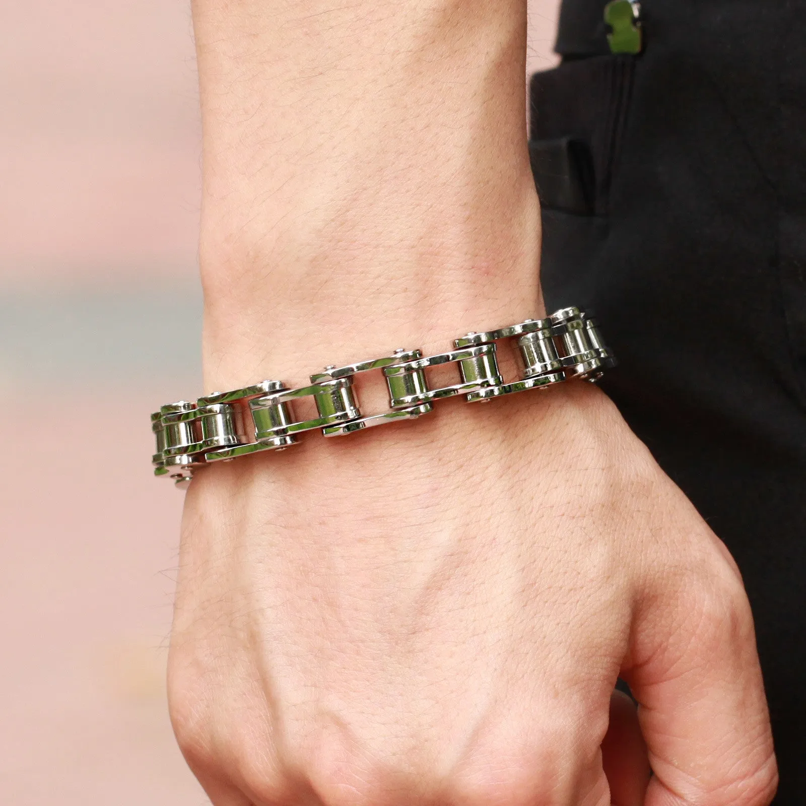 Fashion Jewelry Punk 316L Stainless Steel Bracelet Men Biker Bicycle Motorcycle Chain Men's Bracelets Mens Bracelets & Bangles