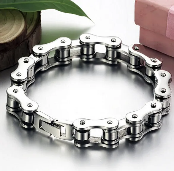 Fashion Jewelry Punk 316L Stainless Steel Bracelet Men Biker Bicycle Motorcycle Chain Men's Bracelets Mens Bracelets & Bangles